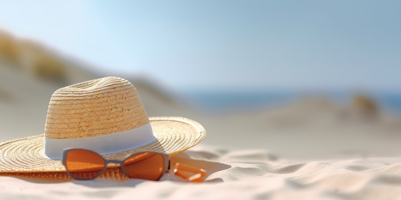 Sunglasses and Beach Hat for Vacation