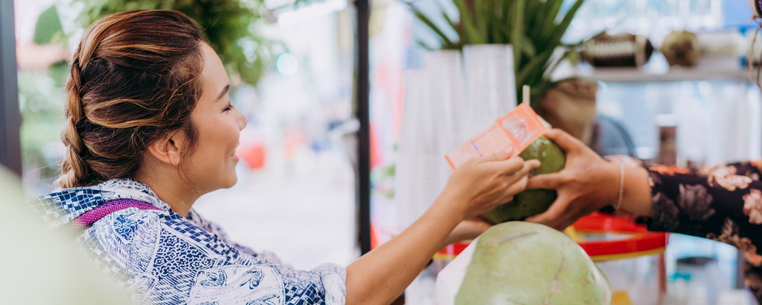 Woman at local farmers market.